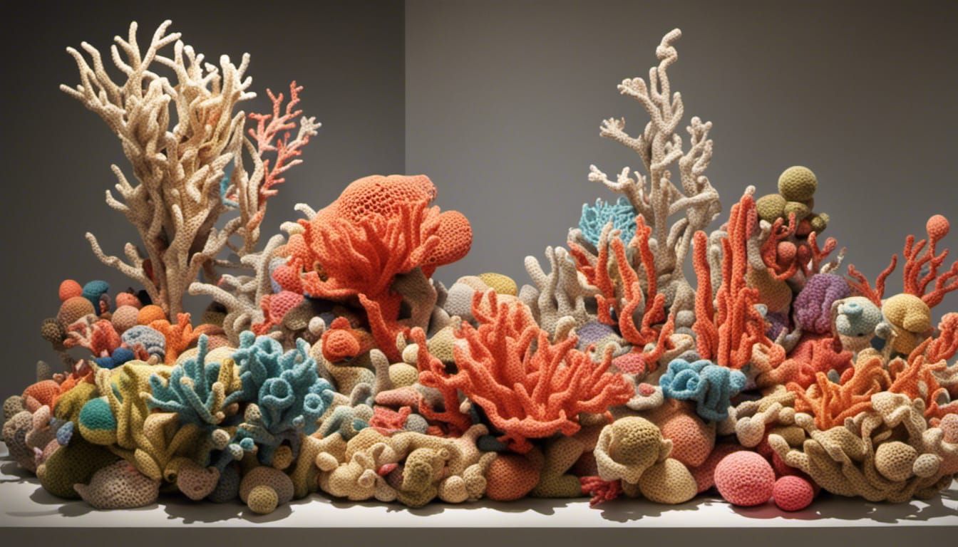 Crocheted Coral Reef Art Installation