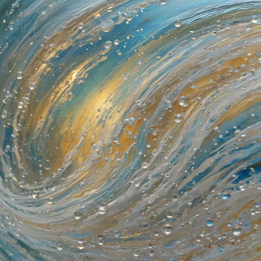 Ocean Wave Frozen in Glass Orb: Iridescent Fantasy Art