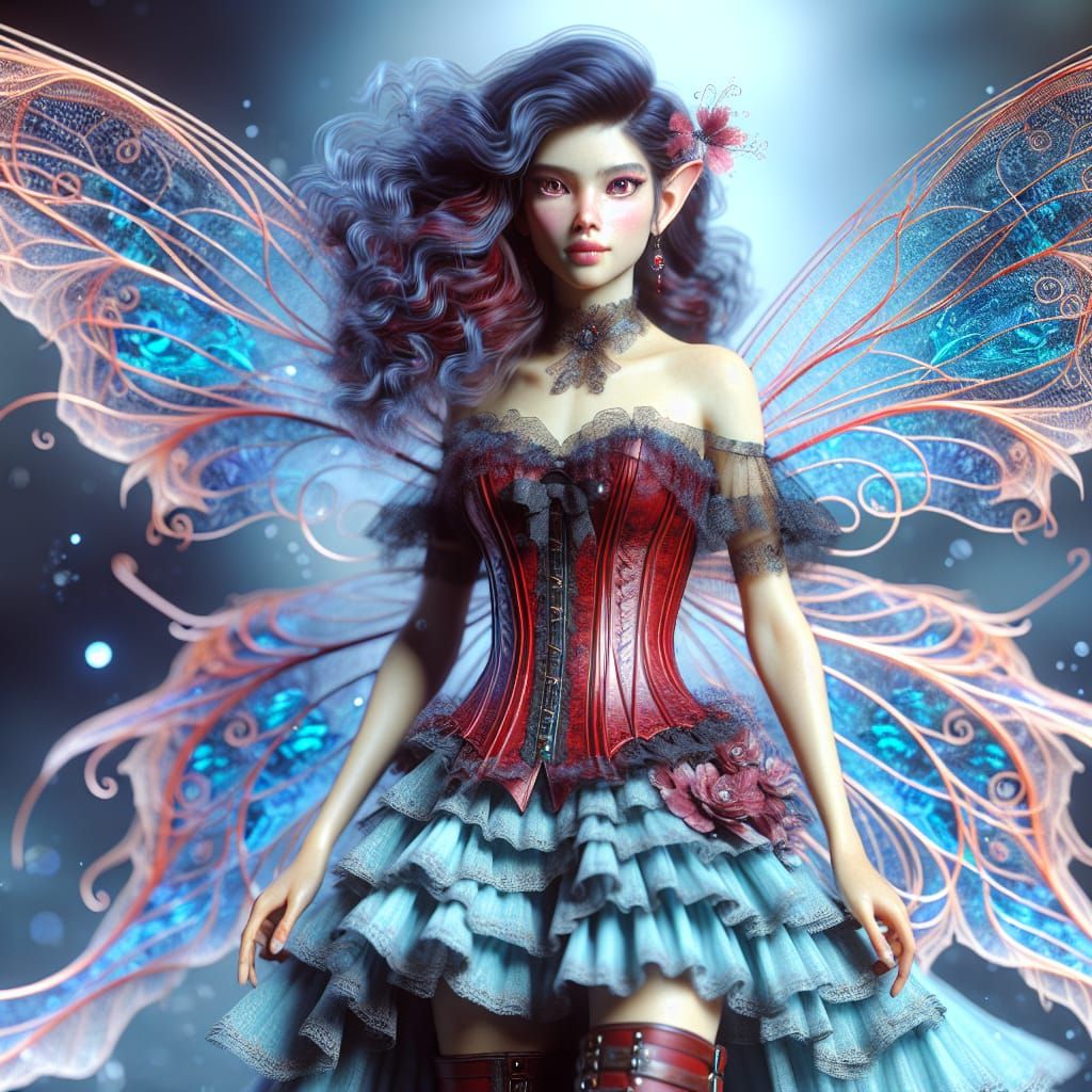 a hyperrealistic 5d art portrait of a spectacular female fai...