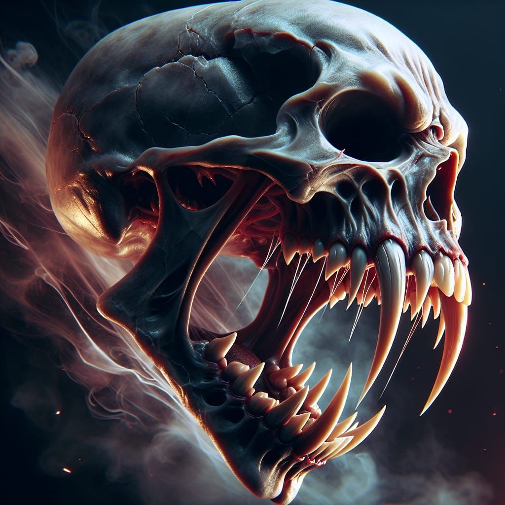 Terrifying Roaring Skull with 3D Shading and VFX