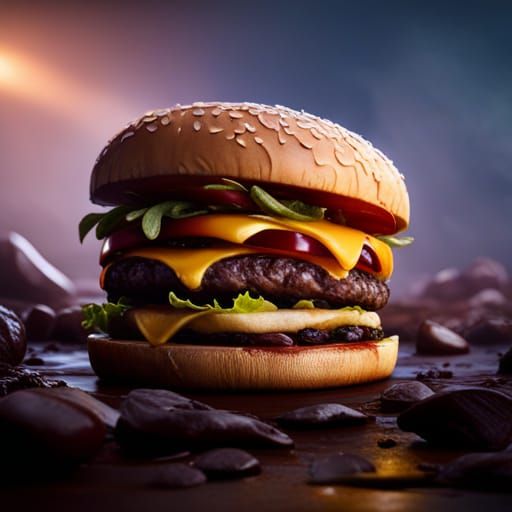 Detailed Burger Matte Painting in Unreal Engine 5