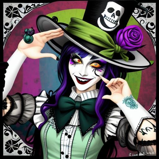 Gothic Madhatter with Cheshire Cat Smile