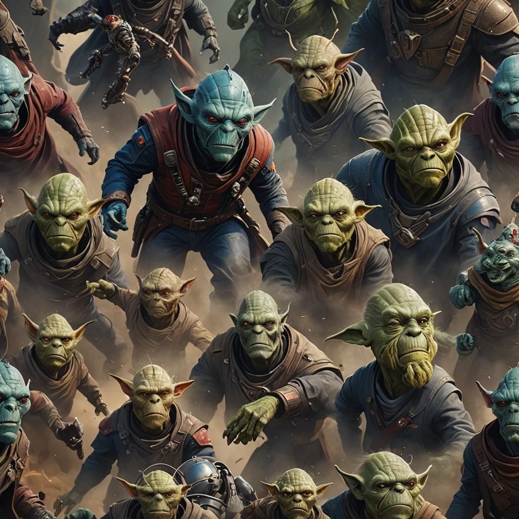 Space Pirate Hybrid Creature in Detailed Matte Painting