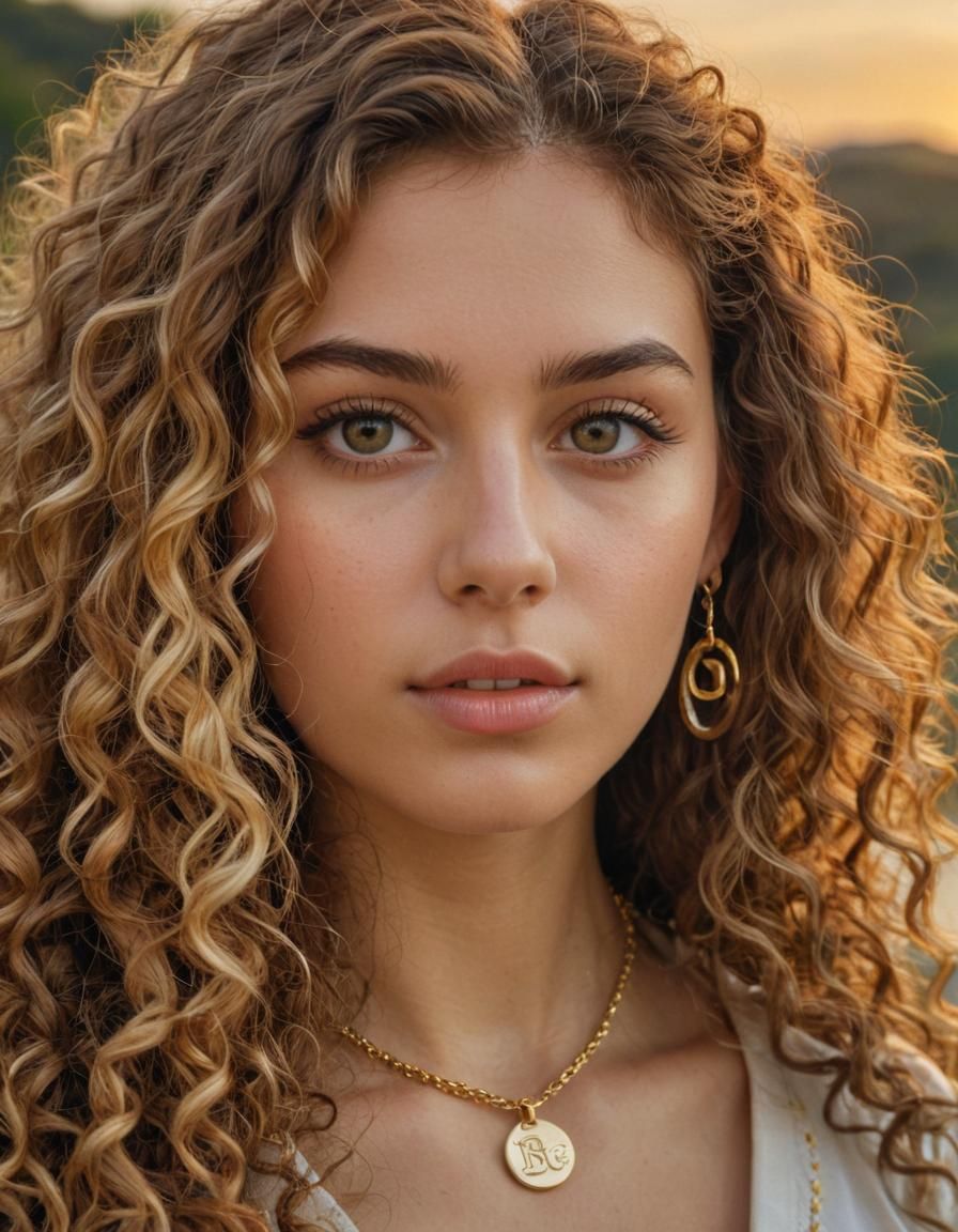 Portrait of Woman Painting Landscape in Hyper-Realistic Styl...