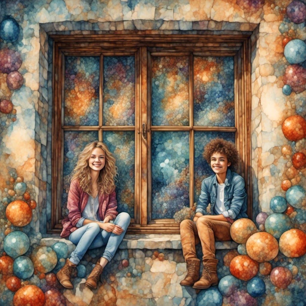 Whimsical Window Nook Portrait with Puffy Pillows