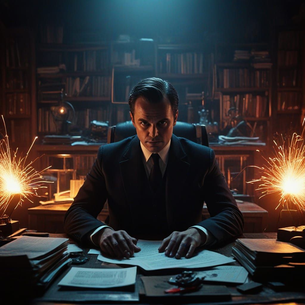 Cinematic Moriarty in Lair with Electric Powers