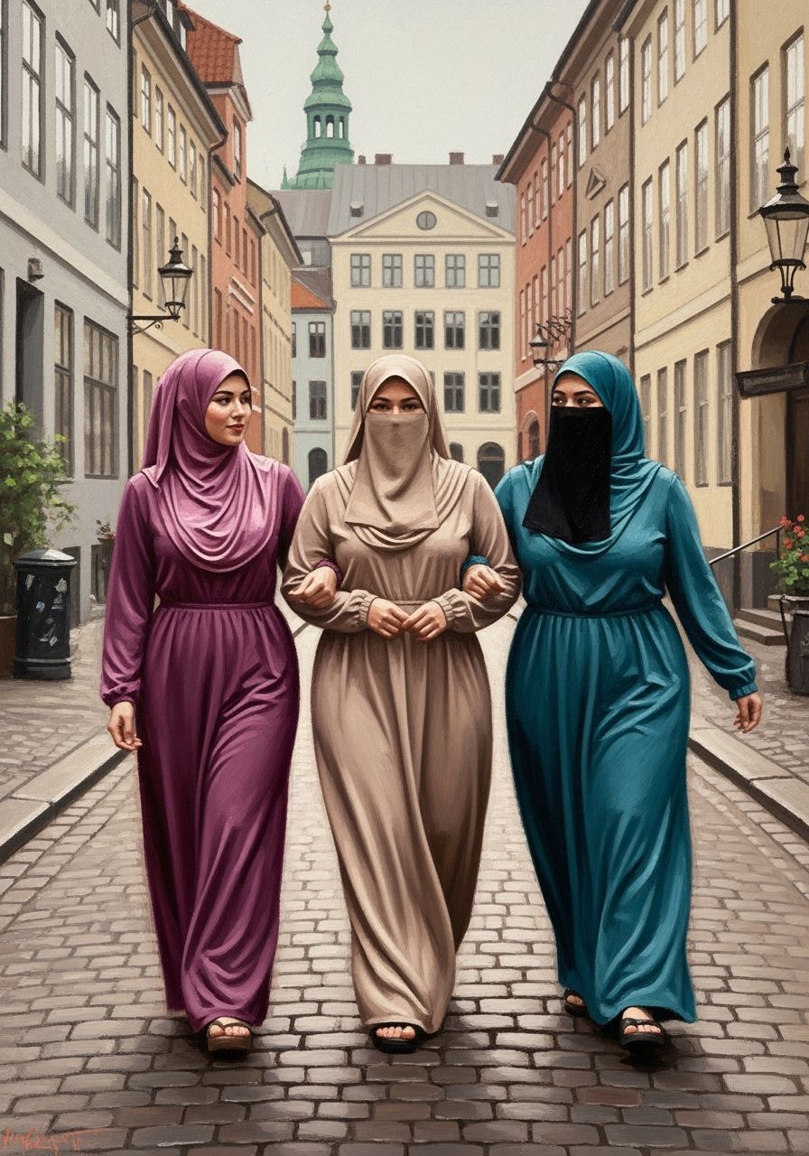 Danish Women in Copenhagen, Oil Painting Style