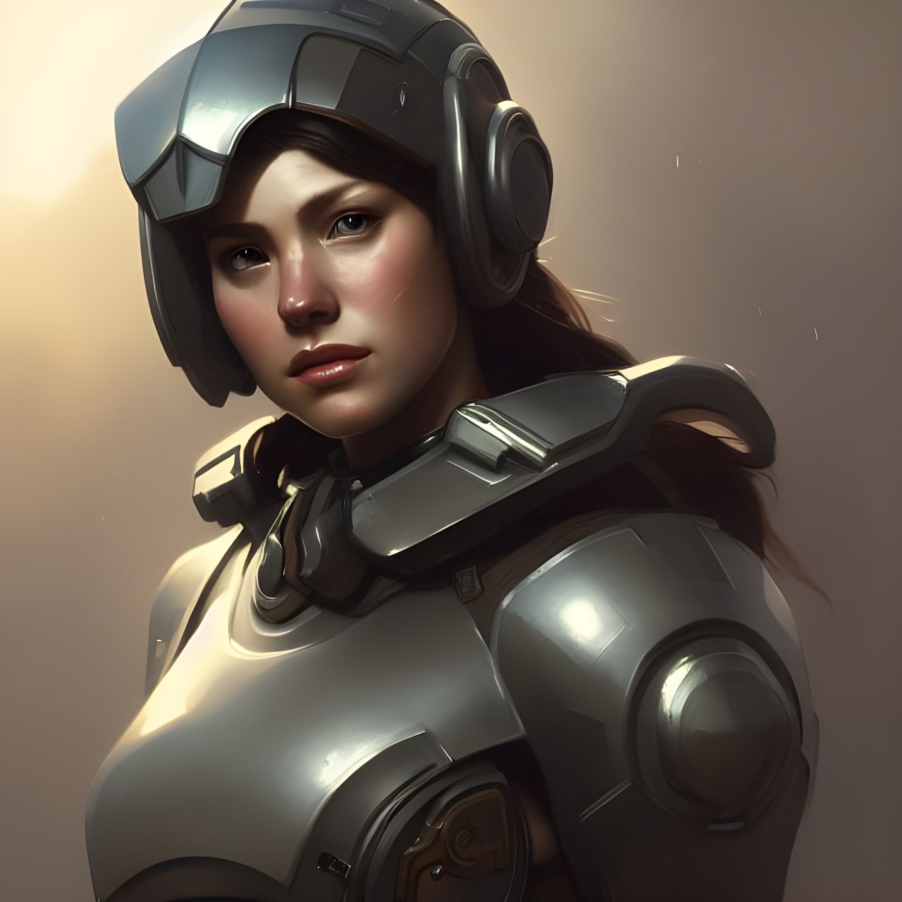 Photorealistic Courier Six Portrait in Wasteland Armor