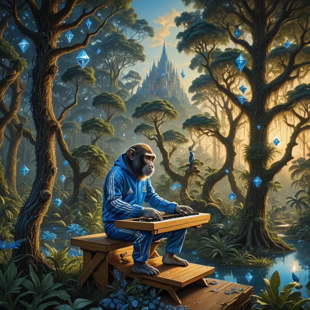 Monkey Synthesizer Player in Diamond Jungle