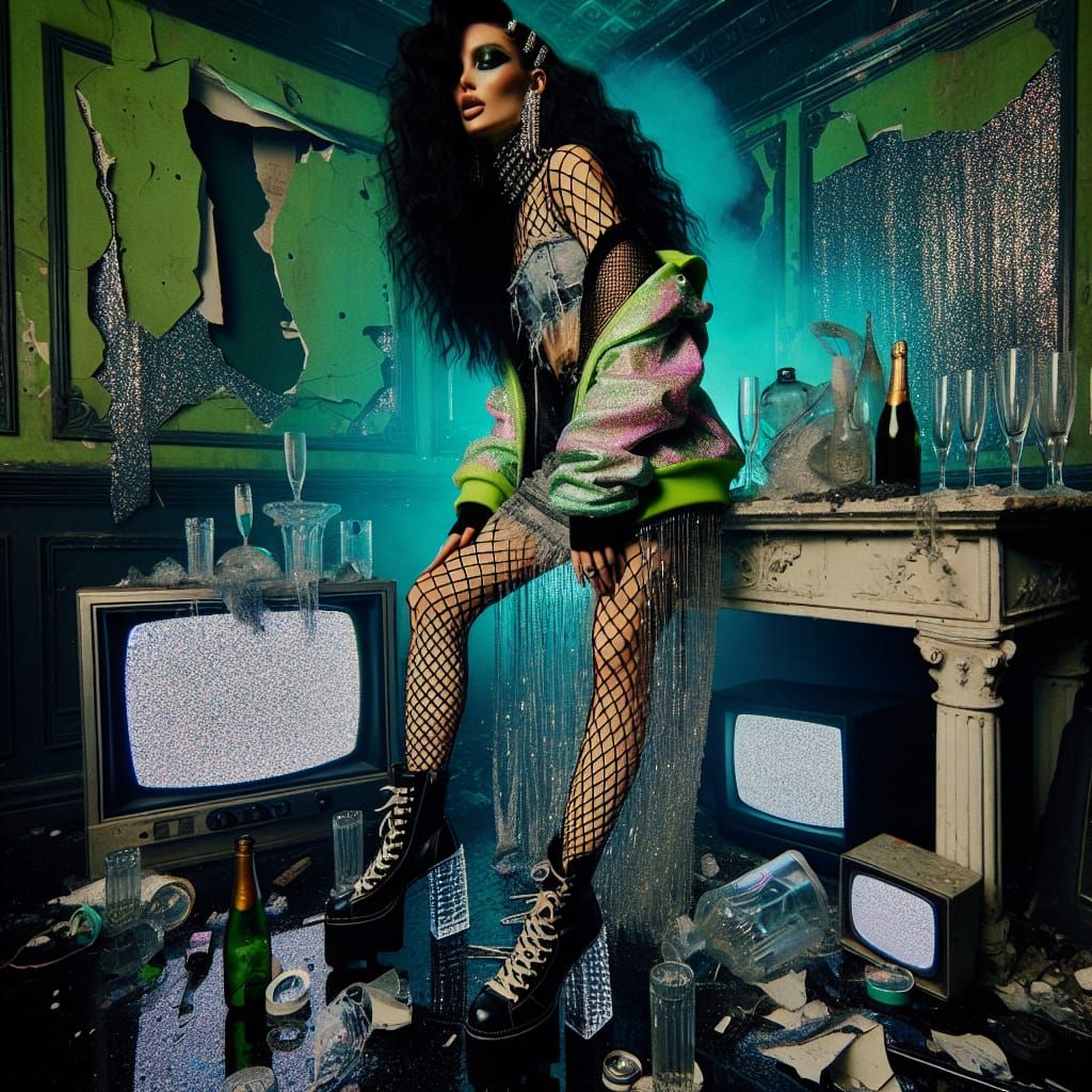 Edgy Pop Artist in Hyperpop Mansion