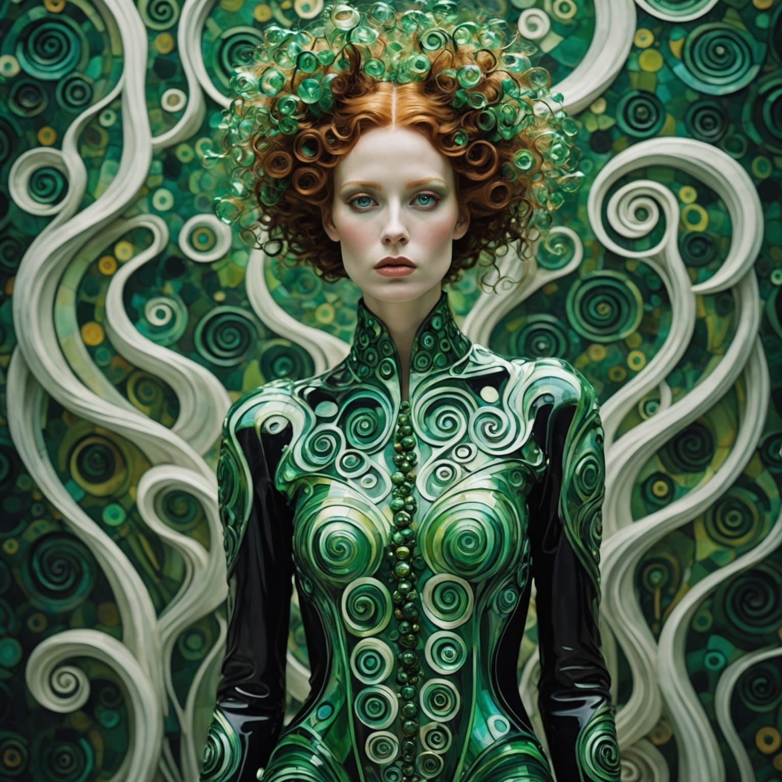 Iridescent Mannequin Painting in Klimt Style