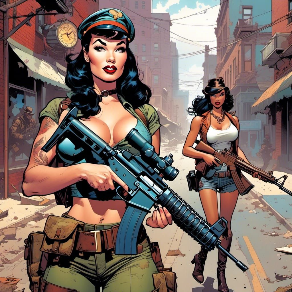 Bettie Page and Steampunk Fairy Patrol