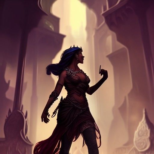 Ferocious Gypsy Woman: Detailed Fantasy Art