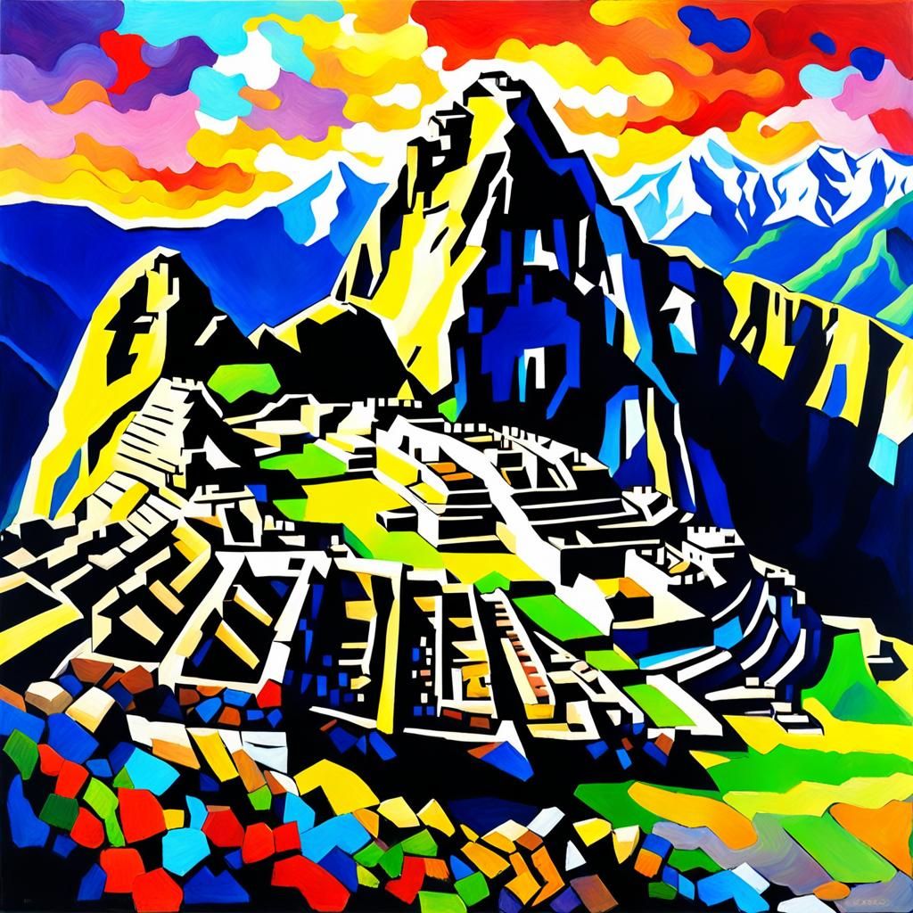 Machu Pichu in Expressionist Impasto Oil Painting