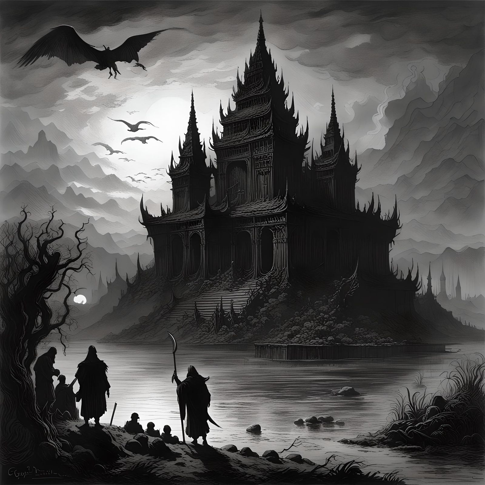 Temple of Dagon: Gothic Horror Seascape