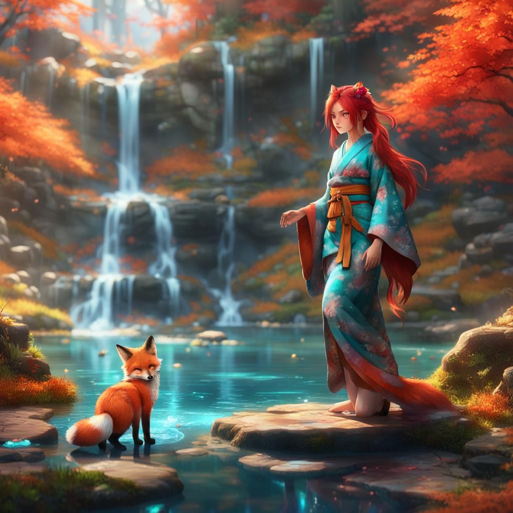 Autumn Kitsune and her vixen companion