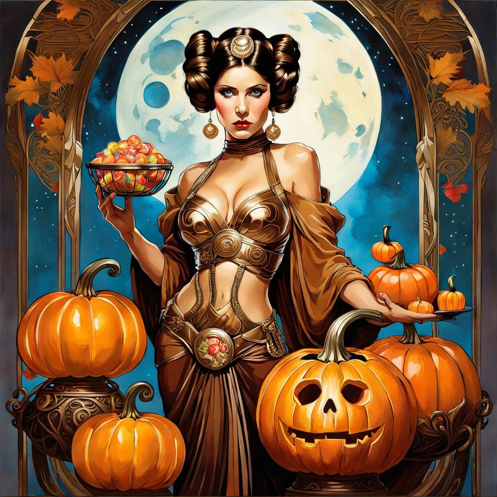 Princess Leia Halloween Art Nouveau Mixed Media