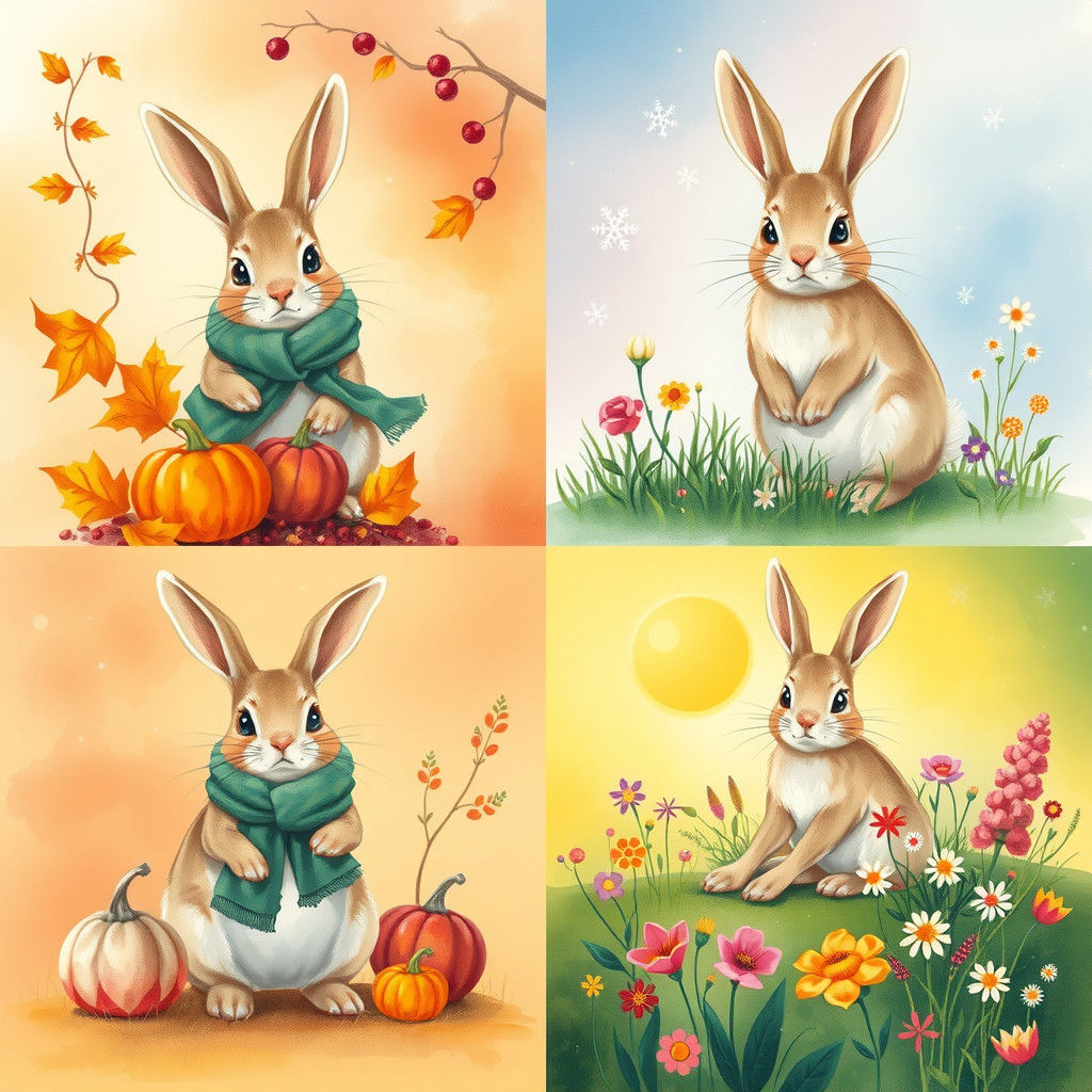 Feeling Rabbit: A Seasonal Whimsical Illustration