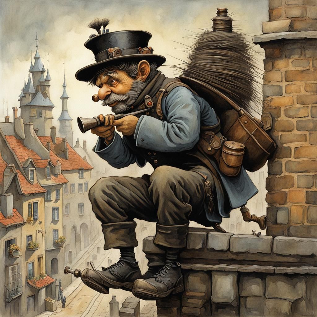 Charming Chimney Sweep in Whimsical Style