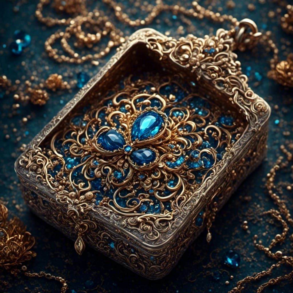 Vintage Prayer Box Charm with Silver Chain