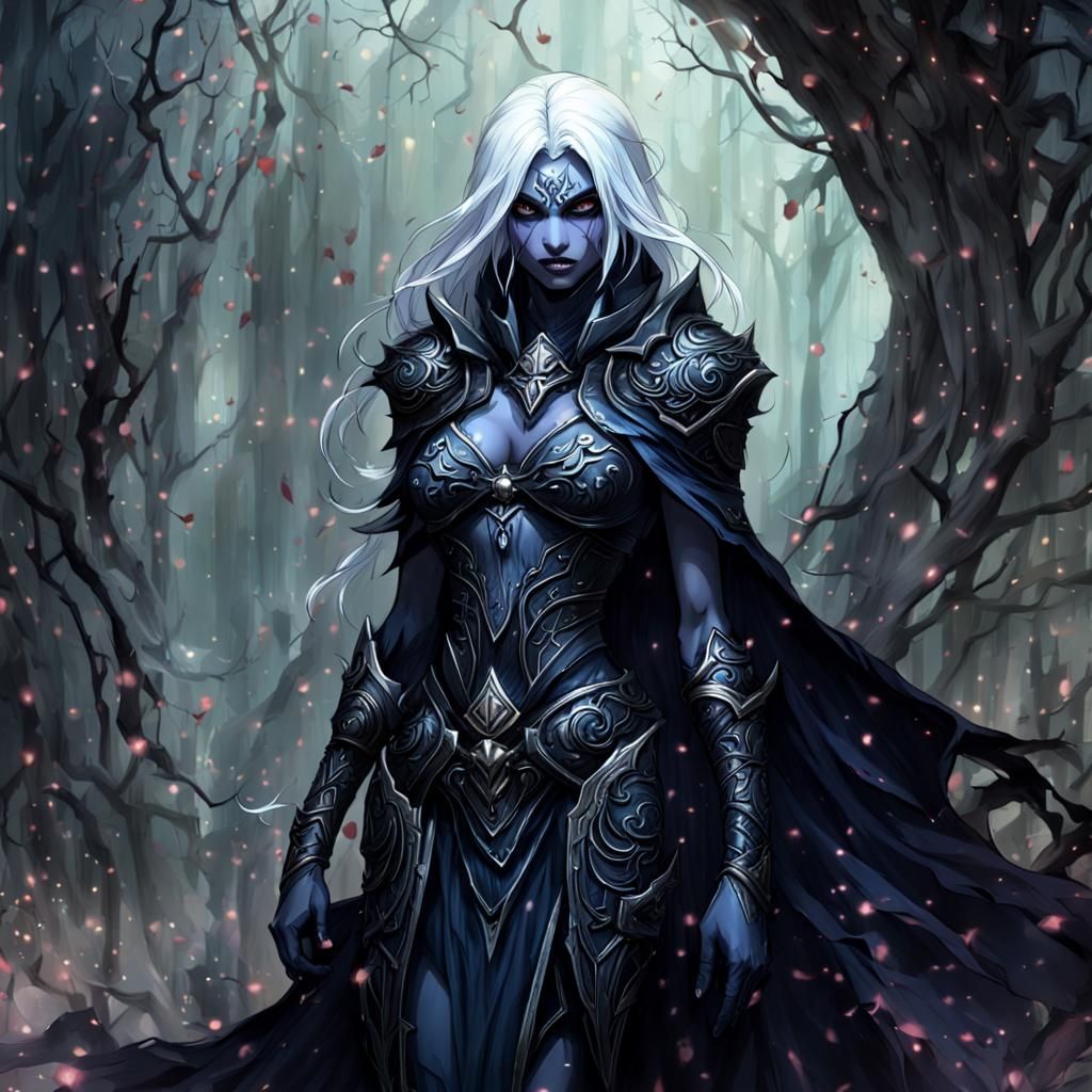 Sensual Dark Elf with Transparent Dress