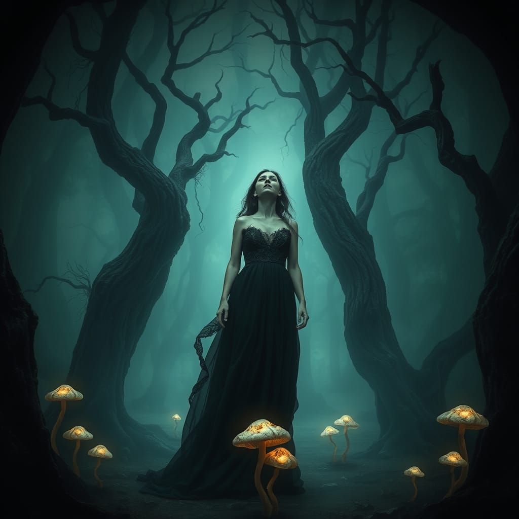 A Mournful Woman Screams in the Haunting Forest