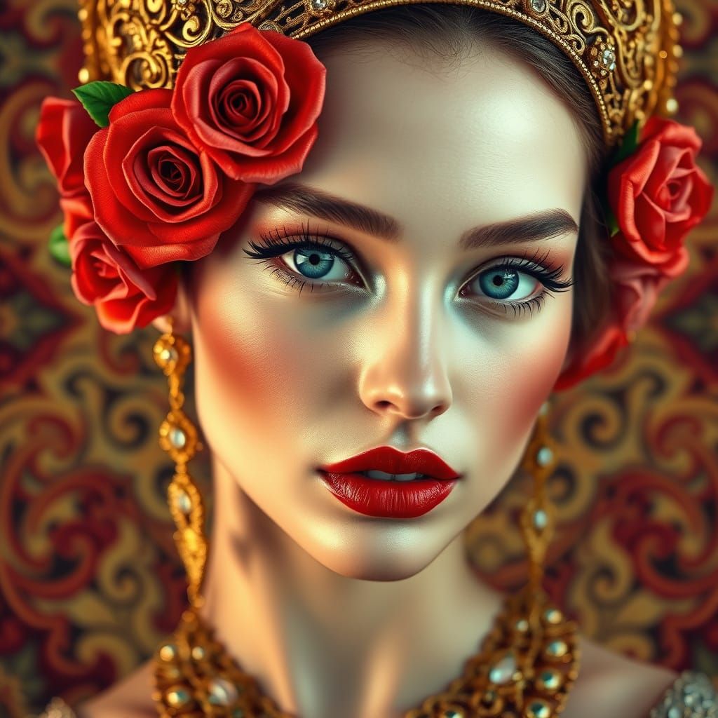 Ethereal Beauty in Golden Opulence