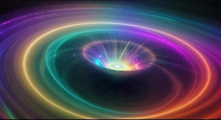 Cosmic Surrealism: Iridescent Being Releases Energy