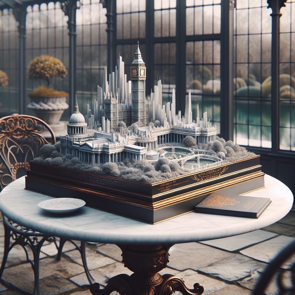 Miniature London Cityscape Overflowing, Matte Painting