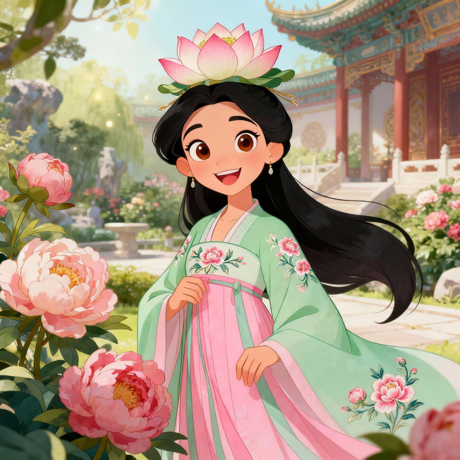 Cheerful Empress in Tang Dynasty Garden