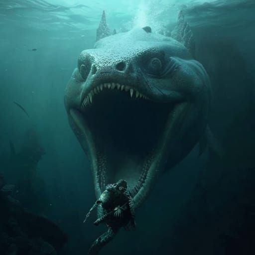 Gargantuan Moray Eel Sea Monster Engulfs Diver in the Marian...