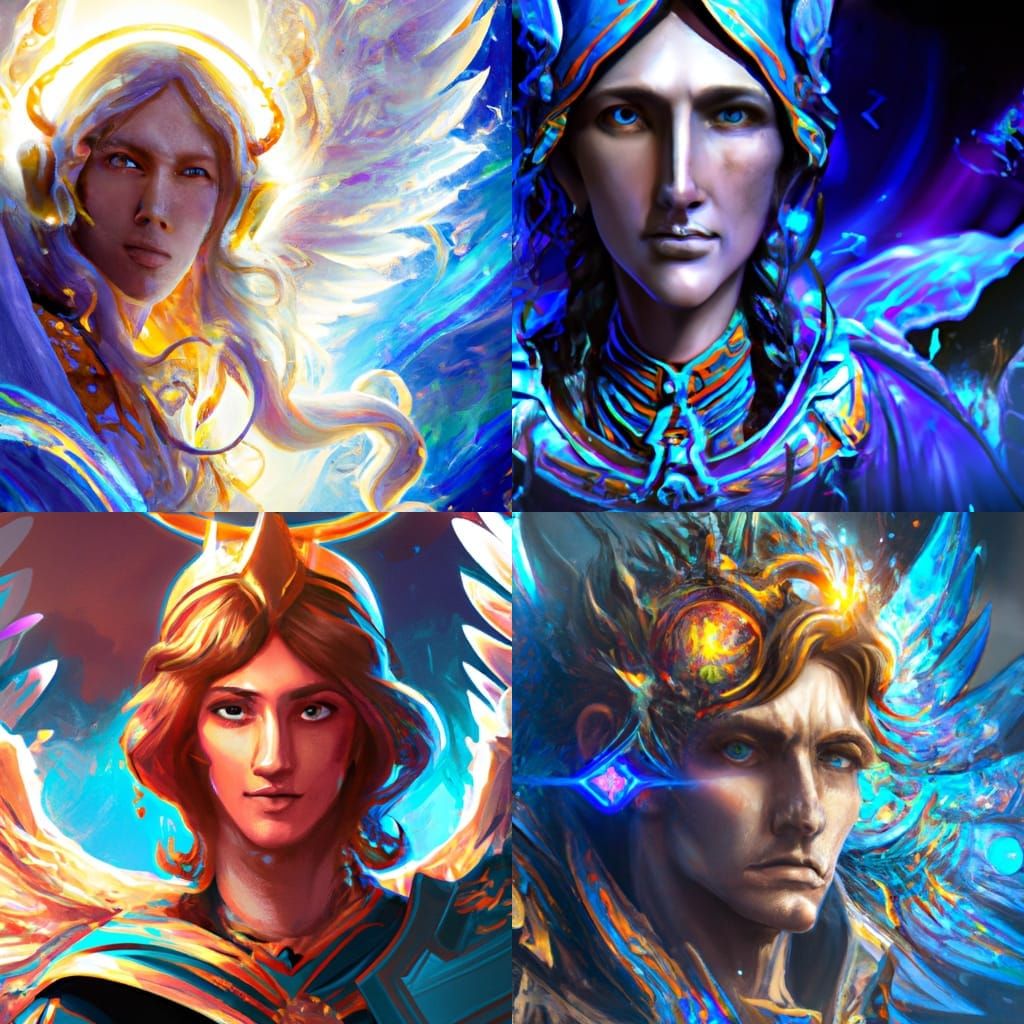 Archangel Metatron Portrait in Hyperdetailed Style