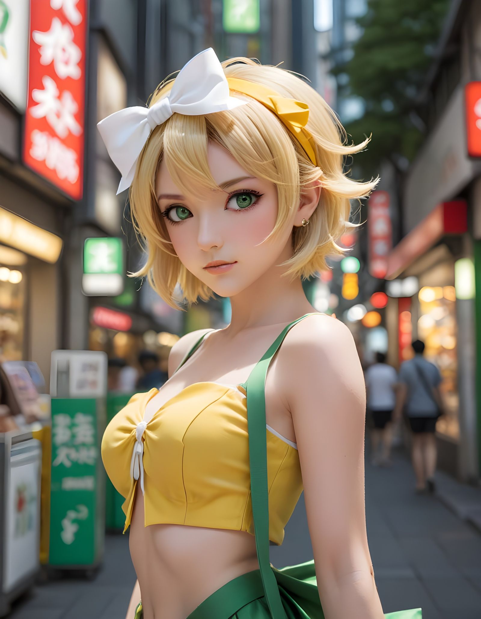 Kagamine Rin in Vibrant Akihabara Outfit