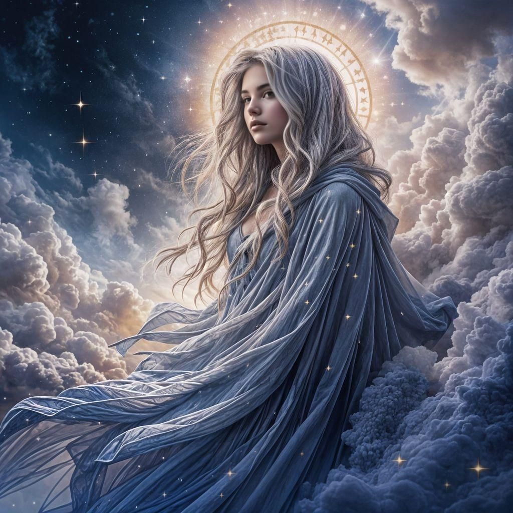 Cancer Zodiac Goddess in Ethereal Fantasy Style