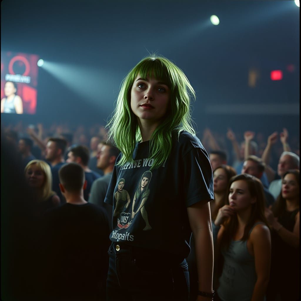 Emo Girl at Concert in Cinematic Film Style
