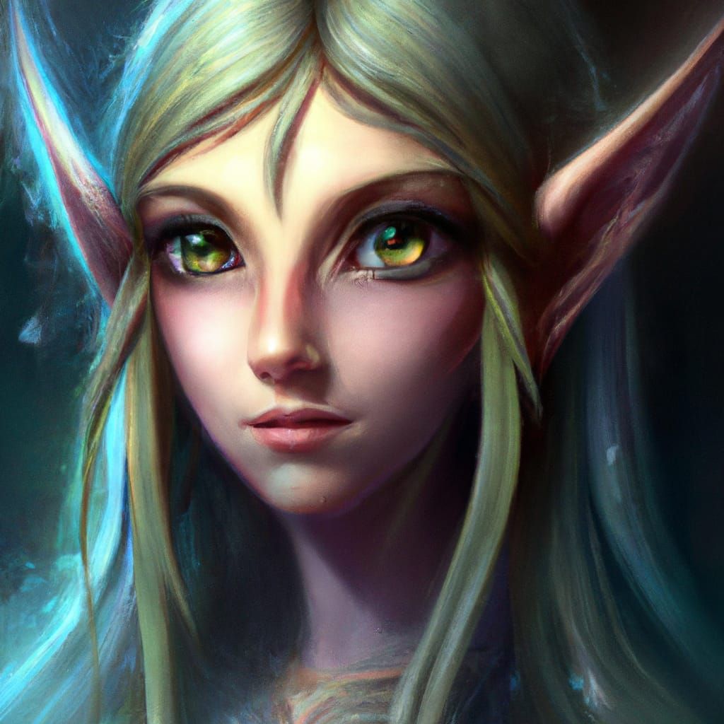 Elf with Vine Tattoos: Hyperdetailed Fantasy Art