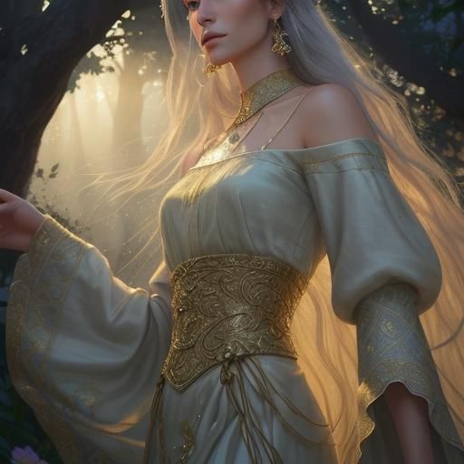 Dornish Woman in Golden Hour Landscape