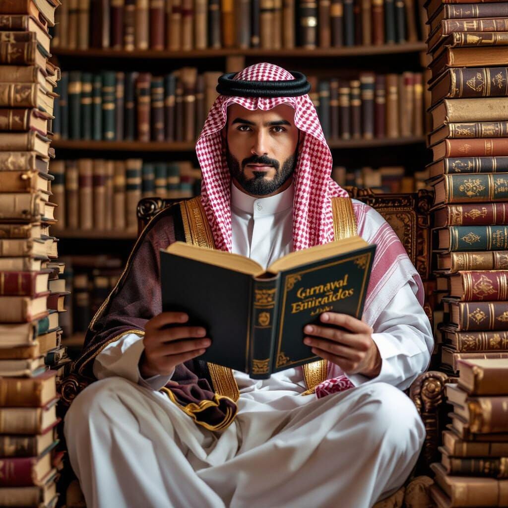 Arab Man Reads About Carnival, Moebius Style