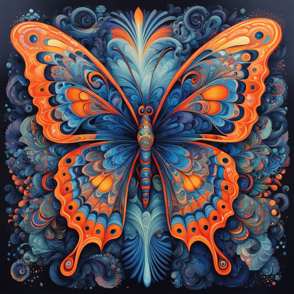 Vibrant Butterfly in Turbulent Cosmic Dance