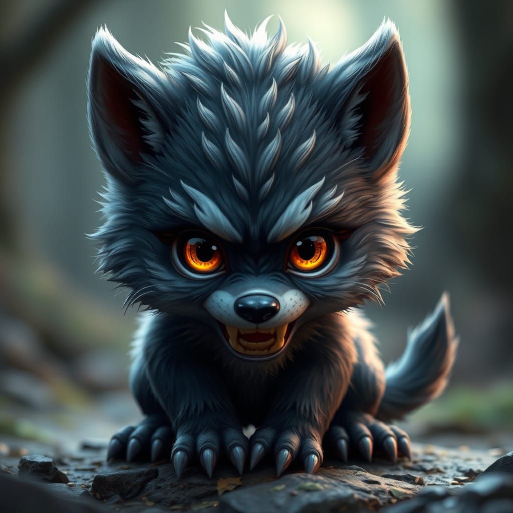 Cute Chibi Baby Werewolf Art