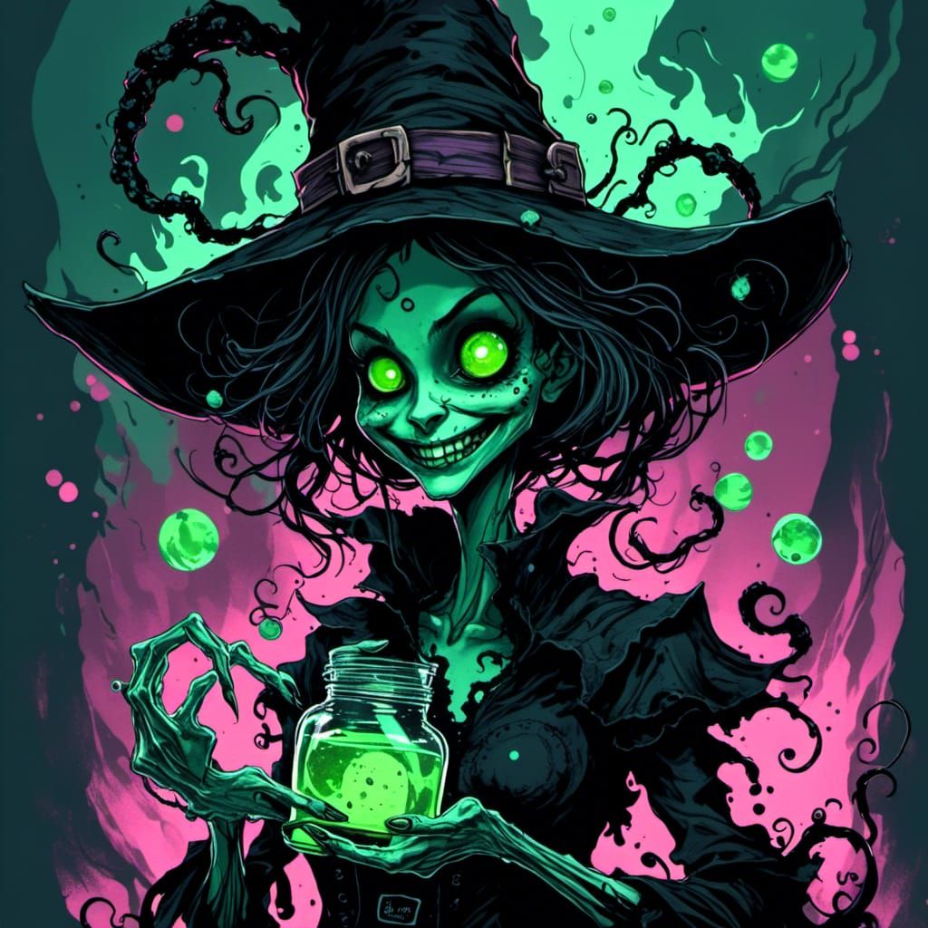 Friendly Witch Brews a Mischievous Potion