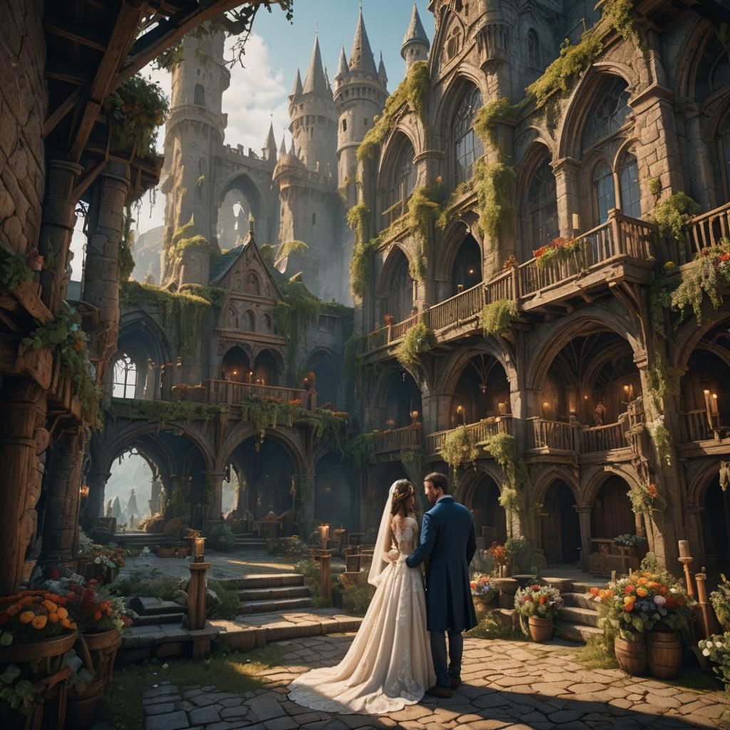 Fantastical Rustic Wedding in Detailed Matte Painting
