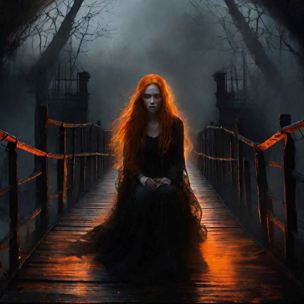 Gothic Ginger Girl in Dark Fantasy Concept Art