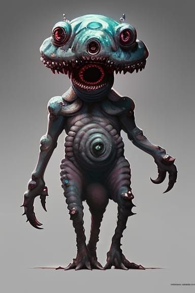 Funny Miniature Lovecraftian Monster in Digital Art Style