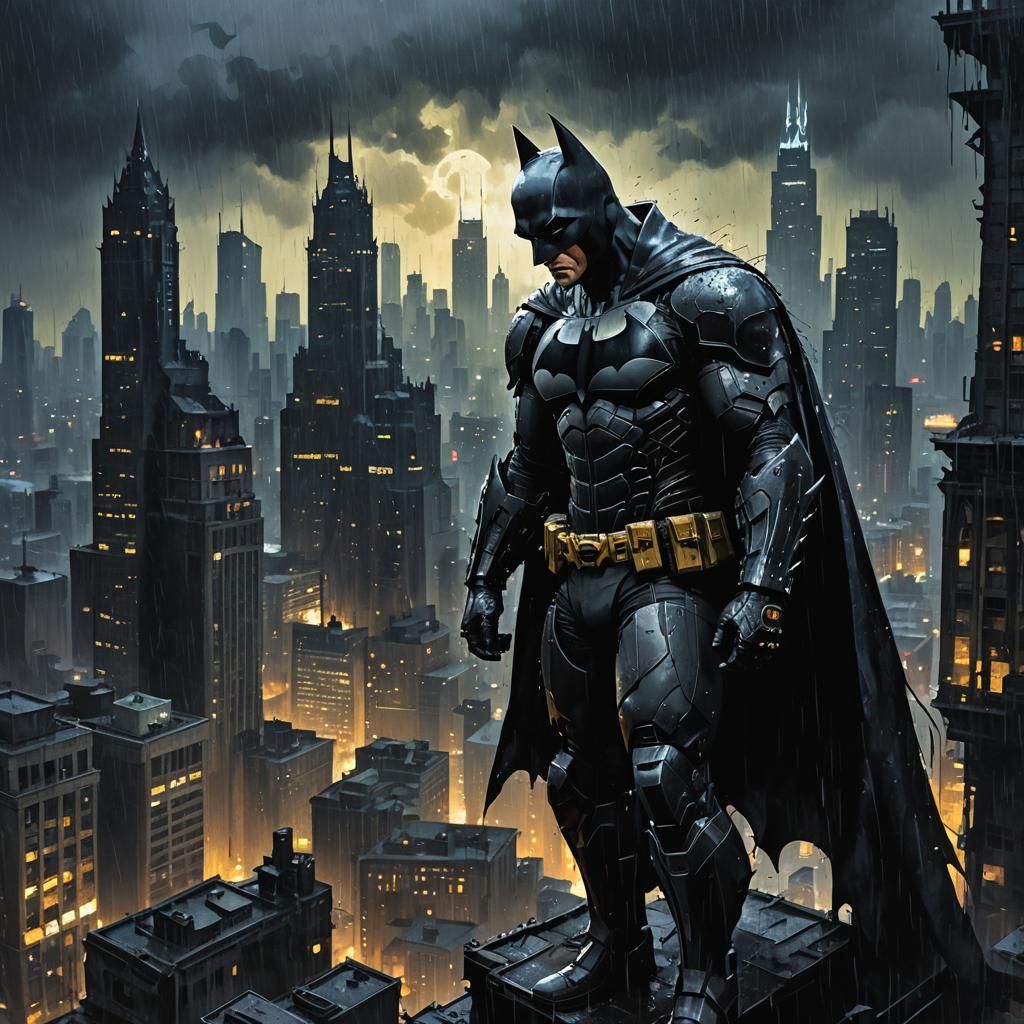 'Batman Watching Over Gotham City'