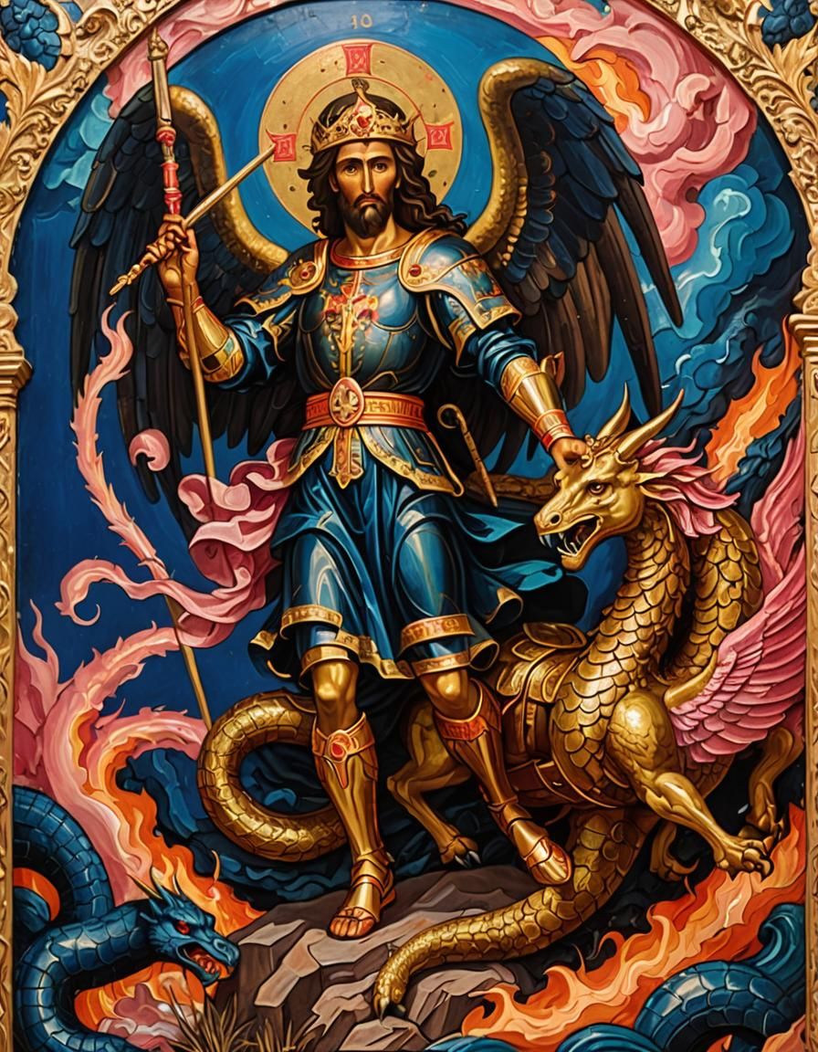 Saint Michael: Orthodox Iconography in Gold Leaf