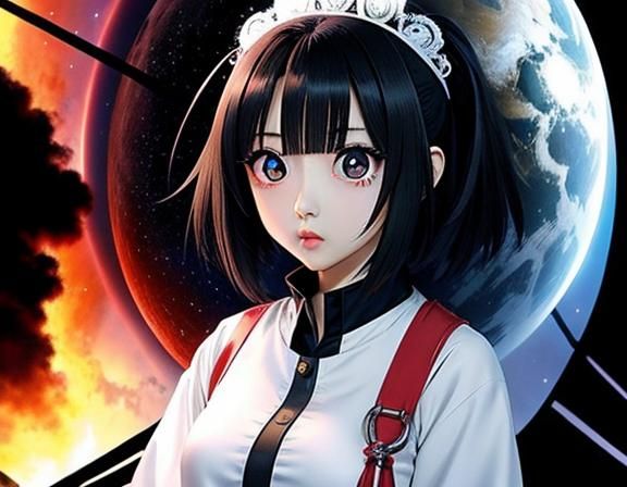 Anime Character with Large Eyes