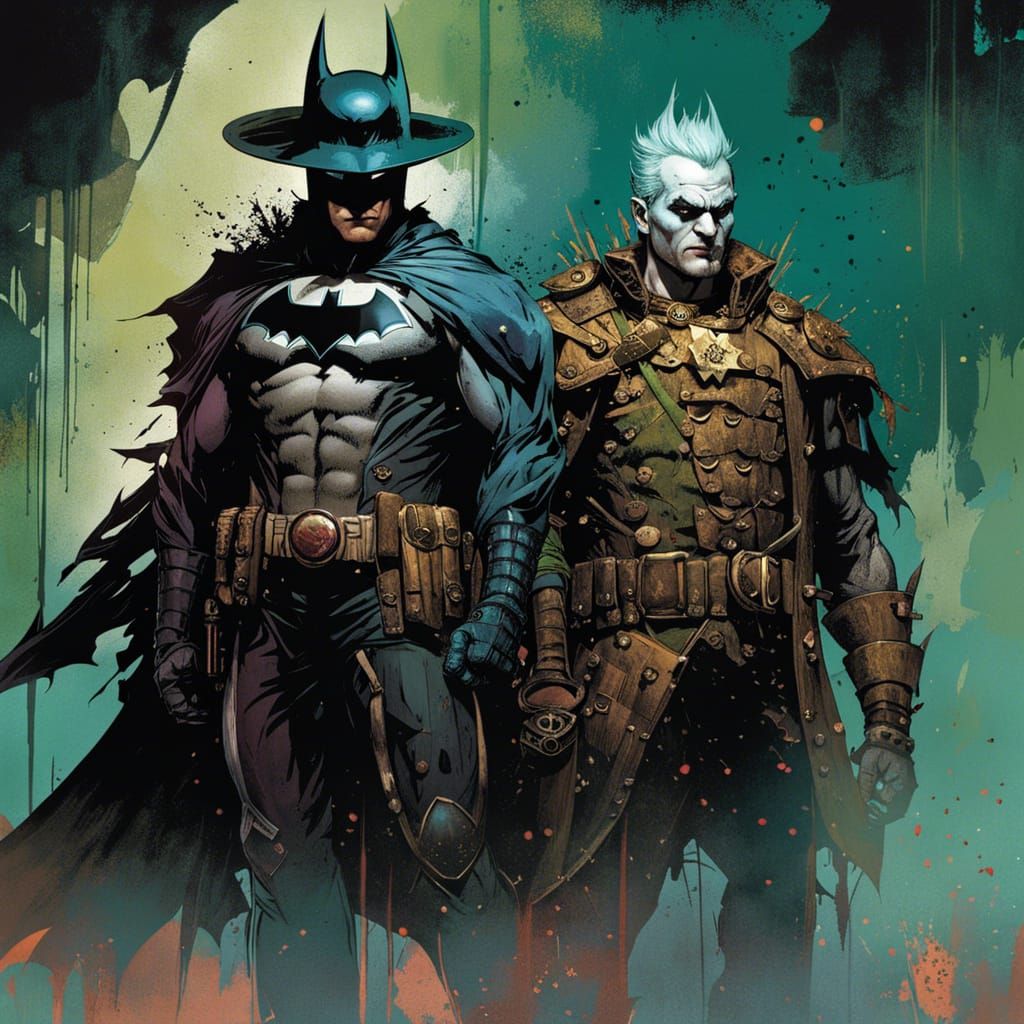 Montezuma and Cortez as Batman and the Joker