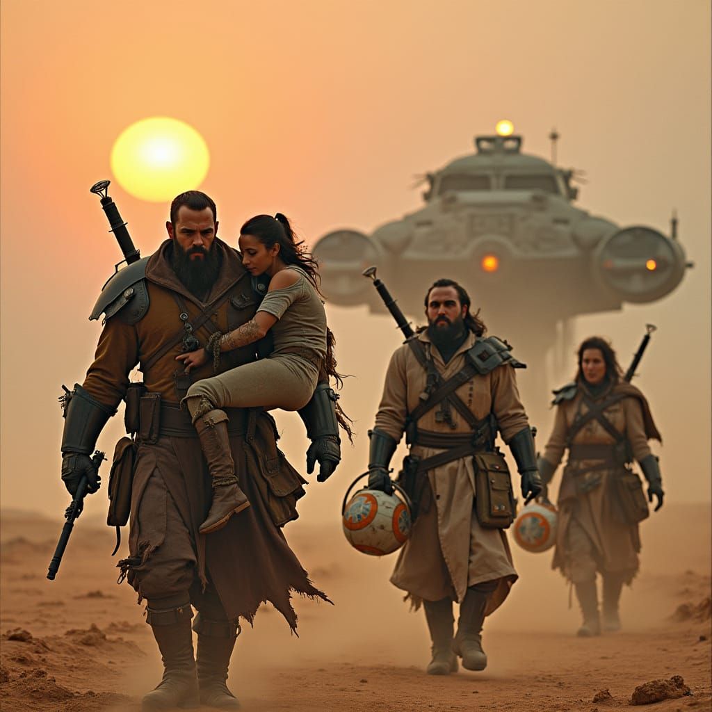 Weequay Pirates Kidnap Rey on Desert Planet