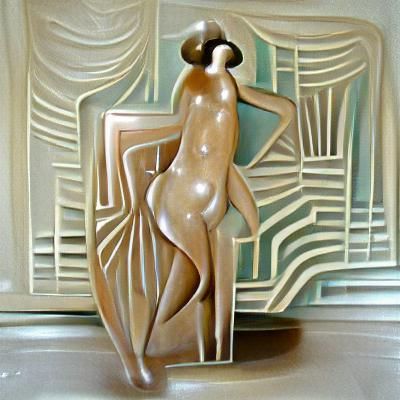 Elegant Art Deco Nude Figure
